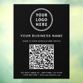 Eenvoudige Zakelijk Logo QR Code Zwart Raamsticker (Vel 3)