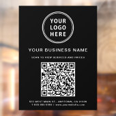 Eenvoudige Zakelijk Logo QR Code Zwart Raamsticker (Vel 2)