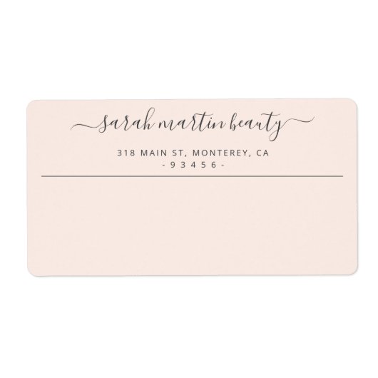 Eenvoudige zakelijke, aantrekkelijke, zwarte roze  etiket (Voorkant)