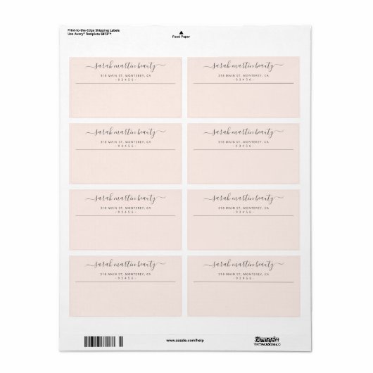 Eenvoudige zakelijke, aantrekkelijke, zwarte roze  etiket (Full Sheet)