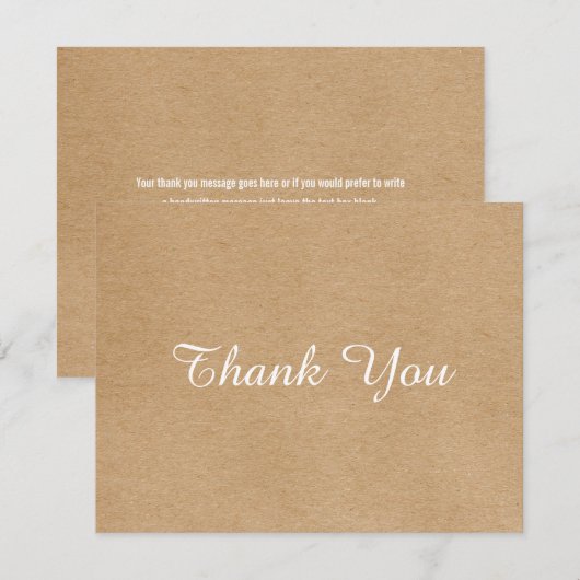 Eenvoudige Zakelijke Bedank Kaart met Landelijke S (Voorkant / Achterkant)
