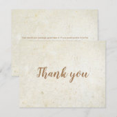 Eenvoudige Zakelijke Bedankkaart met Gouden Schrif (Voorkant / Achterkant)