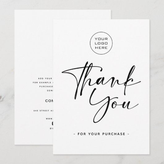 Eenvoudige zakelijke bedankt - voeg Logo toe (Voorkant / Achterkant)