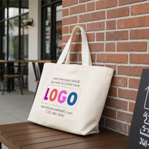 Eenvoudige zakelijke, bedrijfsspecifieke logo-prom grote tote bag