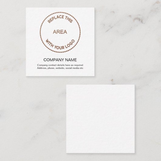 Eenvoudige zakelijke contactgegevens van het bedri vierkante visitekaartje (Voorkant / Achterkant)