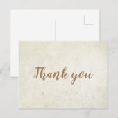 Eenvoudige Zakelijke Dankjewel Goud Schrift Postka Briefkaart (Voorkant / Achterkant)