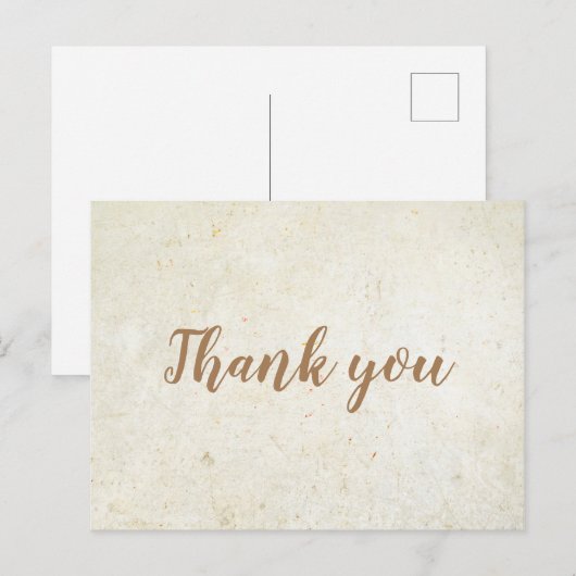 Eenvoudige Zakelijke Dankjewel Goud Schrift Postka Briefkaart (Voorkant / Achterkant)