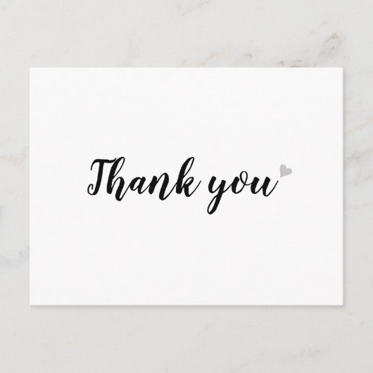 Eenvoudige Zakelijke Dankjewel Zwart en Wit Briefkaart (Voorkant)