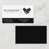 Eenvoudige zakelijke handshake makelaar visitekaartje (Voorkant / Achterkant)