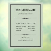 Eenvoudige Zakelijke Kantoor Sage Groene Openingst Raamsticker (Vel 3)