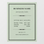 Eenvoudige Zakelijke Kantoor Sage Groene Openingst Raamsticker (Vel)