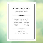 Eenvoudige Zakelijke Kantoor Zwart Wit Openingstij Raamsticker (Vel 3)