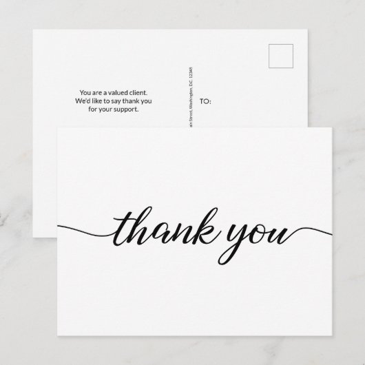 Eenvoudige zakelijke klantbeoordeling Geen logo Briefkaart (Voorkant / Achterkant)