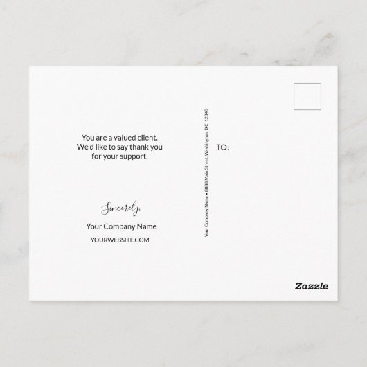 Eenvoudige zakelijke klantbeoordeling Geen logo Briefkaart (Achterkant)