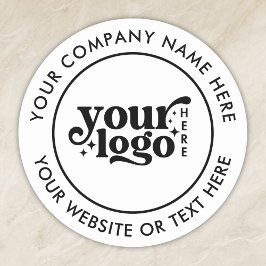 Eenvoudige Zakelijke Logo Aangepaste tekst Wit Ronde Sticker