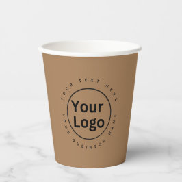 Eenvoudige zakelijke Logo bruin Papieren Bekers