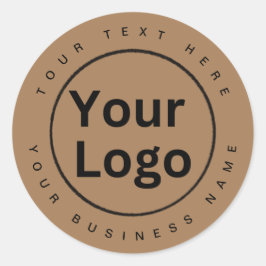 Eenvoudige zakelijke Logo bruin Ronde Sticker