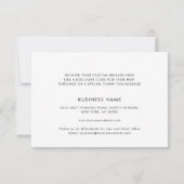 Eenvoudige zakelijke Logo-clients Bedankkaart (Achterkant)