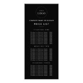 Eenvoudige Zakelijke Logo Dubbelzijdige Prijslijst Reclamekaart (Voorkant)