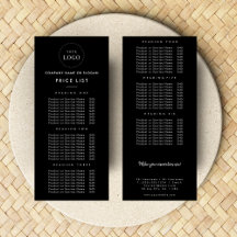 Eenvoudige Zakelijke Logo Dubbelzijdige Prijslijst