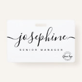 Eenvoudige zakelijke logo Elegant Custom scriptnaa Badge (Voorkant)