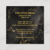 Eenvoudige zakelijke Logo, elegant zwart en goudma Vierkante Visitekaartje (Achterkant)