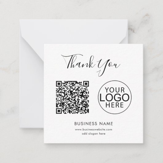 Eenvoudige Zakelijke Logo en QR Code Aangepaste Da Notitiekaartje (Voorkant)