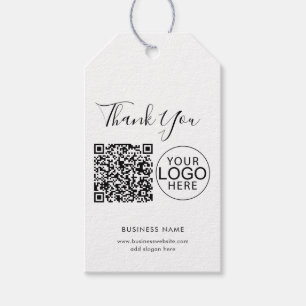 Eenvoudige Zakelijke Logo en QR Code Bedankt Cadeaulabel