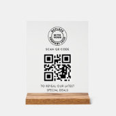 Eenvoudige Zakelijke Logo en QR Code Maatwerk Acryl Bord (Voorkant)