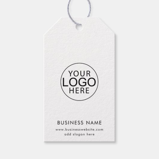 Eenvoudige Zakelijke Logo en QR Code Maatwerk Cadeaulabel (Voorkant)