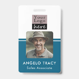 Eenvoudige zakelijke logo foto naam badge