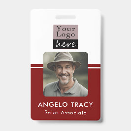 Eenvoudige Zakelijke Logo Foto Naambadge Badge