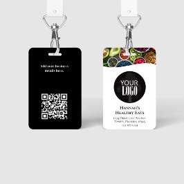 Eenvoudige zakelijke logo foto QR-code Badge