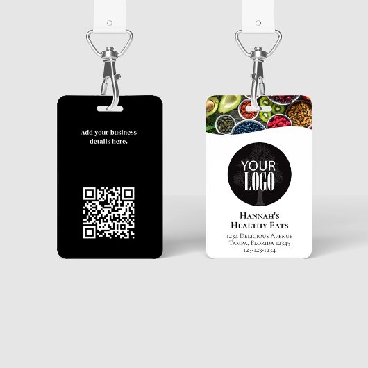 Eenvoudige zakelijke logo foto QR-code Badge