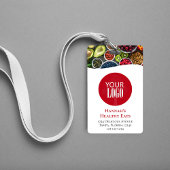 Eenvoudige zakelijke logo foto QR-code rood Badge