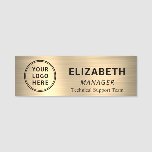 Eenvoudige zakelijke Logo Gold Naamplaatje (Voorkant)