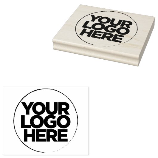 Eenvoudige Zakelijke Logo Houten groot Rubberstempel (Gestempeld)