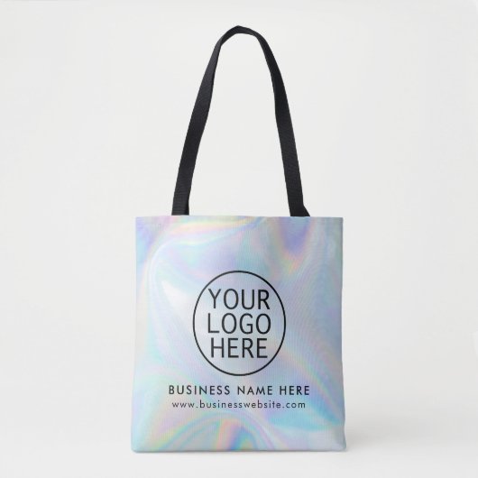Eenvoudige Zakelijke Logo iriserende Custom Tote Bag (Voorkant)