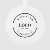 Eenvoudige Zakelijke logo met tekst Minimale aange Ornament (voorkant)