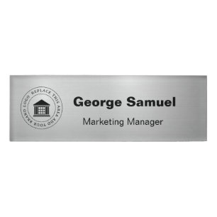 Eenvoudige zakelijke Logo   Naam   Aanwijzing Naambadge