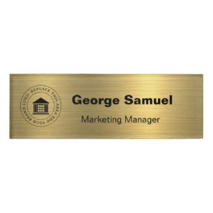 Eenvoudige zakelijke Logo   Naam   Aanwijzing Naambadge