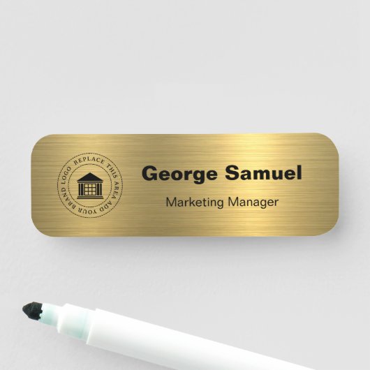 Eenvoudige zakelijke Logo | Naam | Aanwijzing Naamplaatje (In situ)