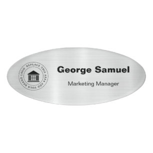 Eenvoudige zakelijke Logo   Naam   Designation Nam Naambadge
