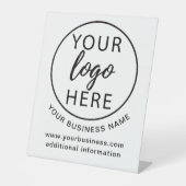Eenvoudige zakelijke logo op maat reclamebord met voetstuk (Voorkant)