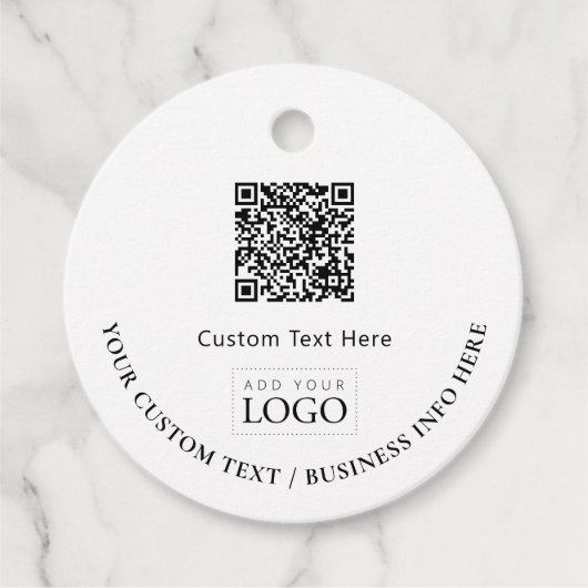 Eenvoudige zakelijke logo QR-code promotie Bedankjes Labels (Voorkant)