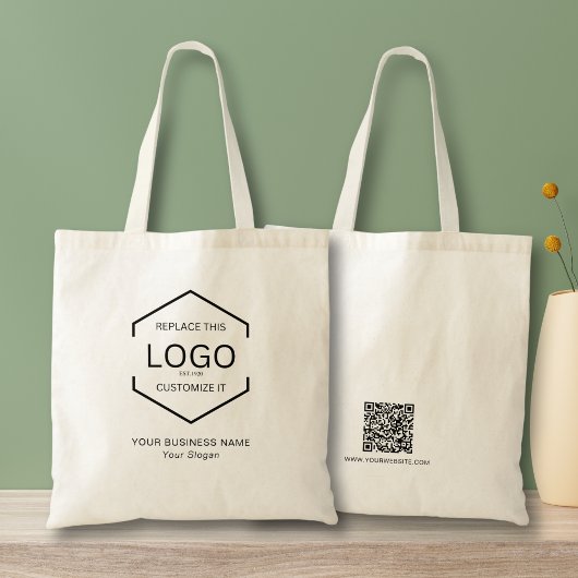 Eenvoudige zakelijke Logo QR-code Tote Bag