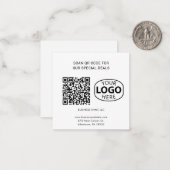 Eenvoudige Zakelijke Logo QR Code Typografie Aange Notitiekaartje (Voorkant / Achterkant in situ)