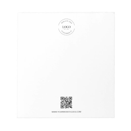 Eenvoudige Zakelijke Logo QR CODE website Promotio Notitieblok (Voorkant)