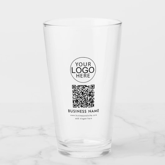 Eenvoudige Zakelijke Logo QR Code Zakelijke Evenem Glas (Voorkant)