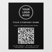 Eenvoudige Zakelijke Logo QR-code Zwart Raamsticker (Vel)